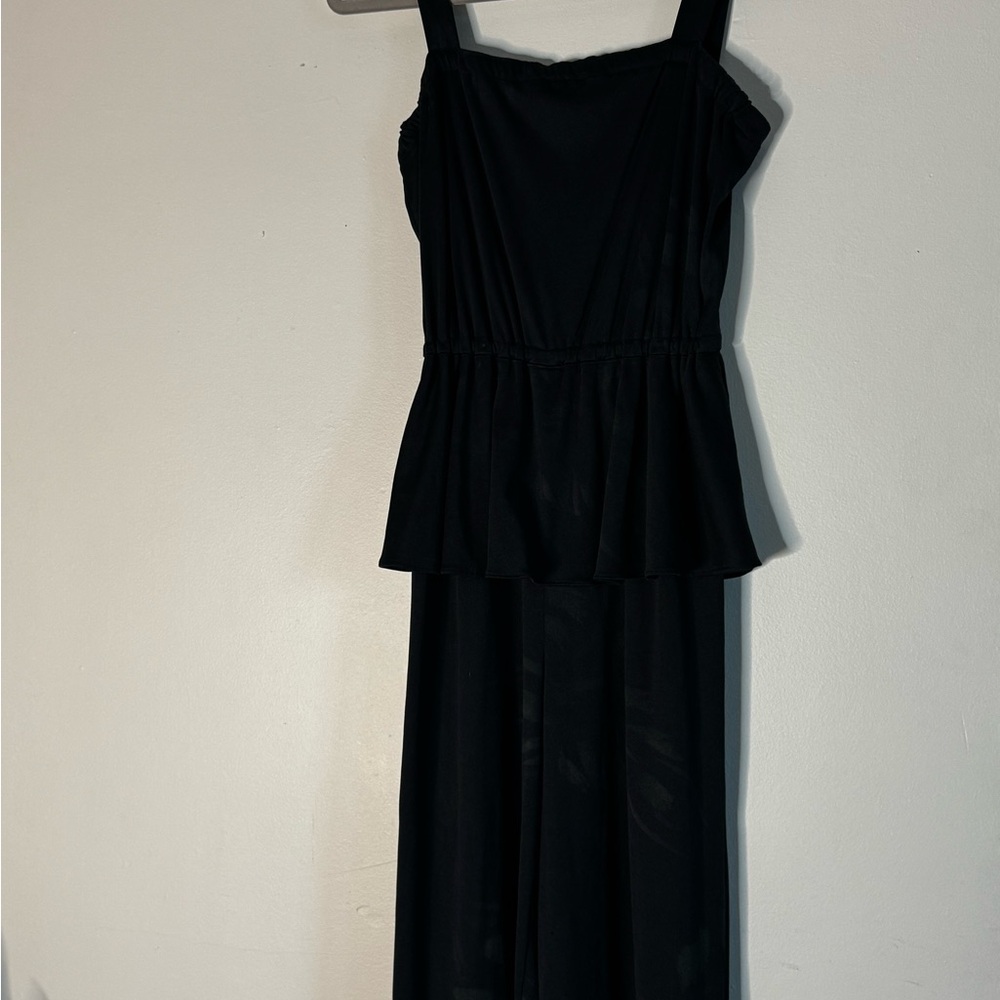 Vintage Black peplum Jumpsuit